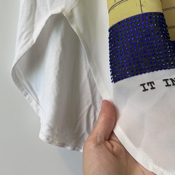 Nylon Apparel White Long Tank W Words Sz Sm - Picture 6 of 10